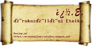 Árokszállási Etelka névjegykártya