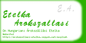 etelka arokszallasi business card