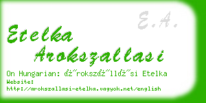 etelka arokszallasi business card